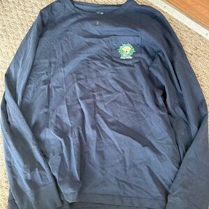 Black Long Sleeve Shirt with Graphic Pocket